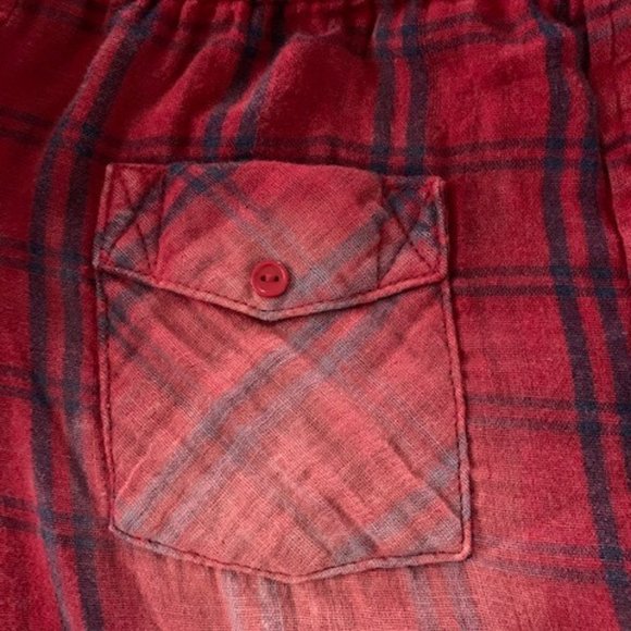 Paper Crane Red Flannel Off the Shoulder top sz M - Picture 6 of 6